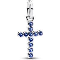 Pandora Charm Kreuz 794063C01, Anhänger Silber mit Blauen Steinen