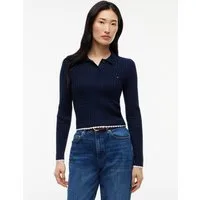Tommy Jeans Polokragenpullover TJW MICRO CABLE POLO SWEATER EXT Viskosemischung, mit Zopfmuster
