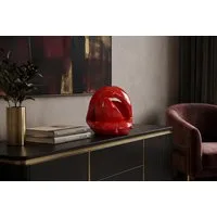 riess-ambiente Dekofigur LIP 25cm rot/weiß- Pop-Art, Blickfang, hochglanz, urban, handgefertigt (Einzelartikel, 1 St), Moderne Skulptur - ideal als dekorativer Akzent auf Sideboard & Regal