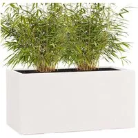 Pflanzwerk® Pflanzkübel TUB Premium Fiberglas Blumenkübel Frostbeständig mit Lotus-Effekt, Fiberglas - Handgefertigt - Rechteckig - Frostbeständig