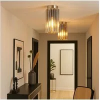 GLOBO LIGHTING Deckenleuchte, Leuchtmittel nicht inklusive, Deckenleuchte Deckenlampe Wohnzimmerlampe Metall Glas 2x