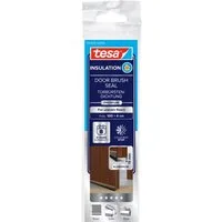 tesa Türbodendichtung INSULATION Premium Türdichtschiene für unebene Böden, (Packung, 1-St., Türdichtung Braun - mit Bürstendichtung bis 15 mm), selbstklebende Alu-Türdichtung zum Schutz vor Zugluft