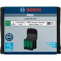PRO Impact Steckschlüsseleinsatz-Set 1/2", 3-teilig schwarz, tief, mit Felgenschutz