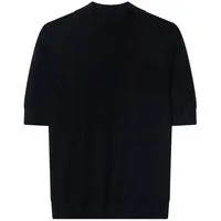 GOBI Cashmere Rundhalspullover Kaschmir-Seiden-Shirt mit Stehkragen