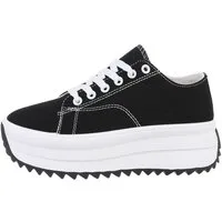 Ital-Design Modischer Plateau Sneaker für Damen in Schwarz Sneaker (85960138) Flach Sneakers Low in Schwarz