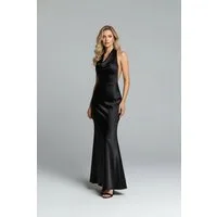 No Matter What Maxikleid Drapiertes Satin-Maxikleid mit Neckholder