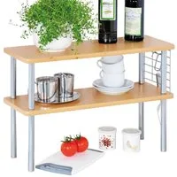 Kesper Küchenregal Küchenregal auf Arbeitsplatte, 2 Ebenen, Buchenholz, Kesper