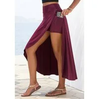 LASCANA Maxirock mit integrierter Shorts und kleiner Tasche langer Strandrock, luftiger Sommerrock mit Shorts, Jerseyrock