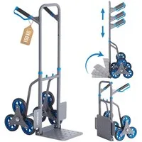 Arebos Treppensackkarre Sackkarre Transportkarre 150kg Treppensteiger Stappelkarre, Höhenverstellbar: 74 - 109 cm, Ladefläche: 31,1 x 28,8 cm