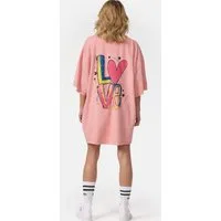 Worldclassca T-Shirt Worldclassca Oversized LOVE Print T-Shirt lang Tee Sommer Oberteil