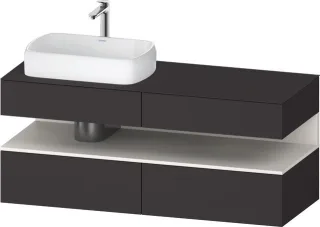 Duravit Qatego Konsolenwaschtischunterbau wandhängend Graphit Supermatt 1400x550x600 mm - QA47650848 QA4765084800010