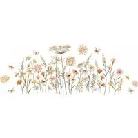 FELIXLEO Wandsticker Wandtattoo Boho Wandtattoo Wildblume Löwenzahn Schmetterling Löwenzahn (1 St)