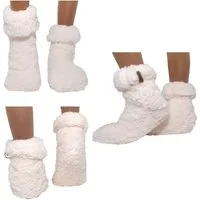 Markenwarenshop-Style Kuschelsocken Hüttensocken Hausschuhe ABS-Sohle Mähmäh ONE SIZE Gr.35-42 Weiß 162