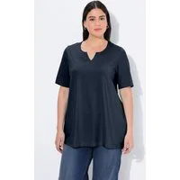 Ulla Popken T-Shirt T-Shirt A-Linie Tunika-Ausschnitt Halbarm