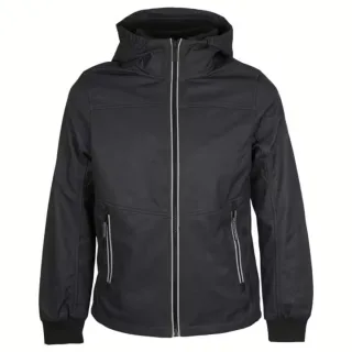 Tom Tailor - Softshelljacke mit Kapuze schwarz - Gr. - XXXL
