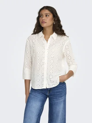 JDY - JDYTALLIE 3/4 LONG SHIRT WVN NOOS Cloud Dancer - Gr. - XS