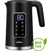 HOMELUX Wasserkocher Edelstahl 1.7L Temperatureinstellung Warmhaltefunktion, Doppelwand, 1.7 l, 2200 W, Großes Display mit Temperaturvorwahl 2Std Isolierung BPA-Frei