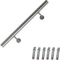 Mucola Handlauf Edelstahl Handlauf Wandhandlauf Wand Geländer Treppengeländer, 50 cm Gesamtlänge, (Stück), Gebürsteter Edelstahl