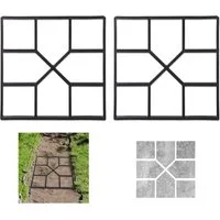 relaxdays Fundamentrahmen Pflasterform für Gehweg 2er Set, BxT: 40.5x40.5 cm