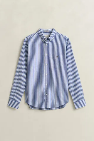 GANT - Classic Popeline-Hemd mit Streifen college blue - Gr. - L