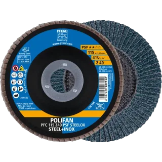 PFERD TOOLS POLIFAN Fächerscheibe PFC konisch Zirkonkorund Universallinie PSF STEELOX Stahl/Edelstahl - 67764115