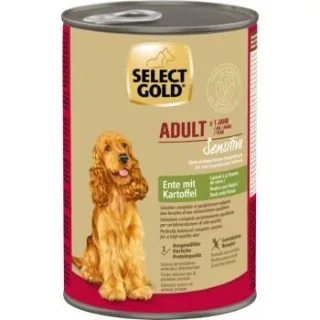 SELECT GOLD Nassfutter Hund Sensitive Adult Ente mit Kartoffel 24x400 g