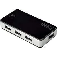 7-Port USB 2.0 Hub, USB-Hub schwarz/silber