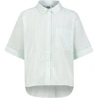 SUBLEVEL Kurzarmbluse Damen Kurze Bluse mit Streifenmuster Kurzarm Oversize Bluse, Brusttasche