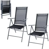 CCLIFE Klappstuhl Gartenstühle Balkonstühle Alu Gartenstuhl Klappstuhl Camping, 2er Set