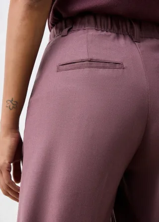 bonprix Lässige Bundfaltenhose aus weichem Woll-Anteil, lila, Gr.48, moderne weite Bundfaltenhose aus weichem Woll-Anteil