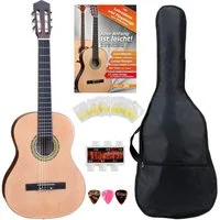 Classic Cantabile Konzertgitarre AS-861 Klassikgitarre, 1/2, Set mit Tasche, Schule, Stimmpfeife, Plektren, Saiten