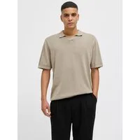 Jack & Jones Kurzarmpullover JJELEO KNIT POLO SS LN mit Polo Kragen