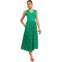 Love & Roses Midikleid Love & Roses Midikleid mit Lochstickerei, Regular (1-tlg)