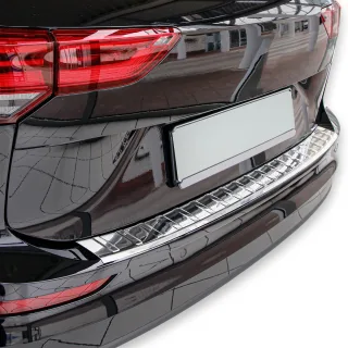 Edelstahl Ladekantenschutz Chrom Stoßstange Schutz Abdeckung mit Abkantung für VW Golf 8 VIII Variant ab 2020-