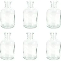 Creativery Dekovase, Vasen Glas 10cm klar transparent 125ml, 6er Set