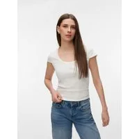 Vero Moda Kurzarmshirt VMCHLOE CS SHORT U-NECK NOOS Baumwollmischung