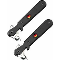 WESTMARK Dosenöffner mit Kapselheber, 2 Hebeldosenöffner, Farbig sortiert: Schwarz/Rot/Silb