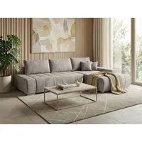 Beautysofa Ecksofa Draco L mit Schlaffunktion, in pflegeleichten Stoffen, Bettkasten