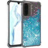EAZY CASE Handyhülle Liquid Glittery Case für Samsung Galaxy A17 6,7 Zoll, Gloss Slimcover Girly Backcover Bling Phone Case kratzfeste Cover Blau
