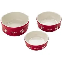Nobby Futternapf Hunde Keramiknapf Dog rot/beige