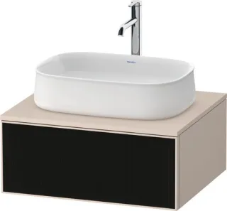 Duravit Zencha Konsolenwaschtischunterbau wandhängend Schwarz Linienstruktur & Taupe n/a & Supermatt ZE4810063830000