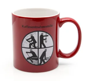 DFV Feuerwehr Becher rot Porzellanbecher Kaffeeentnahmestelle Feuerwehr Signet Kaffeebecher