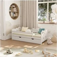 VitaliSpa® Kinderbett Jessica, Weiß, 70x140 cm mit Schublade, ohne Matratze (2-tlg)