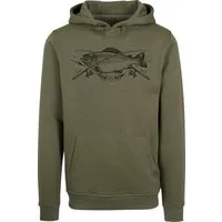 Baddery Kapuzenpullover Angler Hoodie: "The Reel Catch" - Angelkleidung Angel Zubehör, hochwertiger Siebdruck, auch Übergrößen