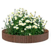 FIVMEN Rasenkante 5m/10m Beetbegrenzung aus Metall Beetumrandung Verzinkt, 15cm/18cm Hoch, Silber/Schwarz/Rost, Rasenbleche Mähkante Flexible Rasen Umrandung