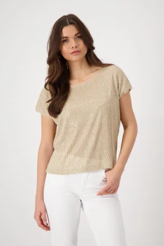 monari - Sweatshirt mit Pailletten camel - Gr. - 40
