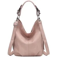 ITALYSHOP24 Schultertasche DAMEN SHOPPER Hobo Bag Umhängetasche Handtasche City Bag Cross-Over (Spar-Set: Henkel Tasche mit Schultergurt, Workbag Leder Optik, 2-tlg., mit Henkel und Schultergurt), Damentasche Freizeit Abend Leder Optik Henkeltasche R