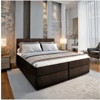 Masseno Boxbett PELLIO 160x200 cm mit Bonell Matratze und Topper, Doppelbett, Polsterbett mit Kopfteil, Boxspringbett
