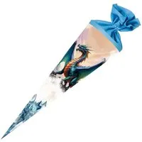 Nestler Schultüte Nestler Schultüte Kristall Drache rund mit Filzverschluss 70cm