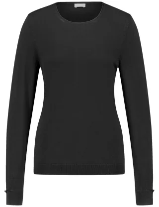 GERRY WEBER Edition - Langarmpullover schwarz - Gr. - 38